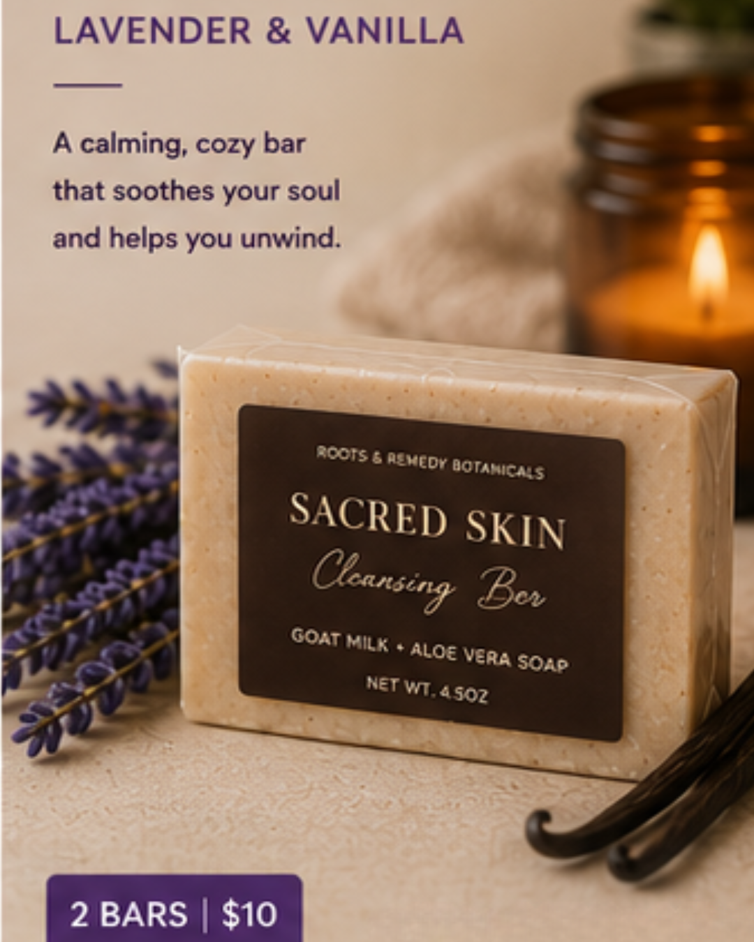 SACRED SKIN CLEANSING BAR( includes 2 full-size bars)