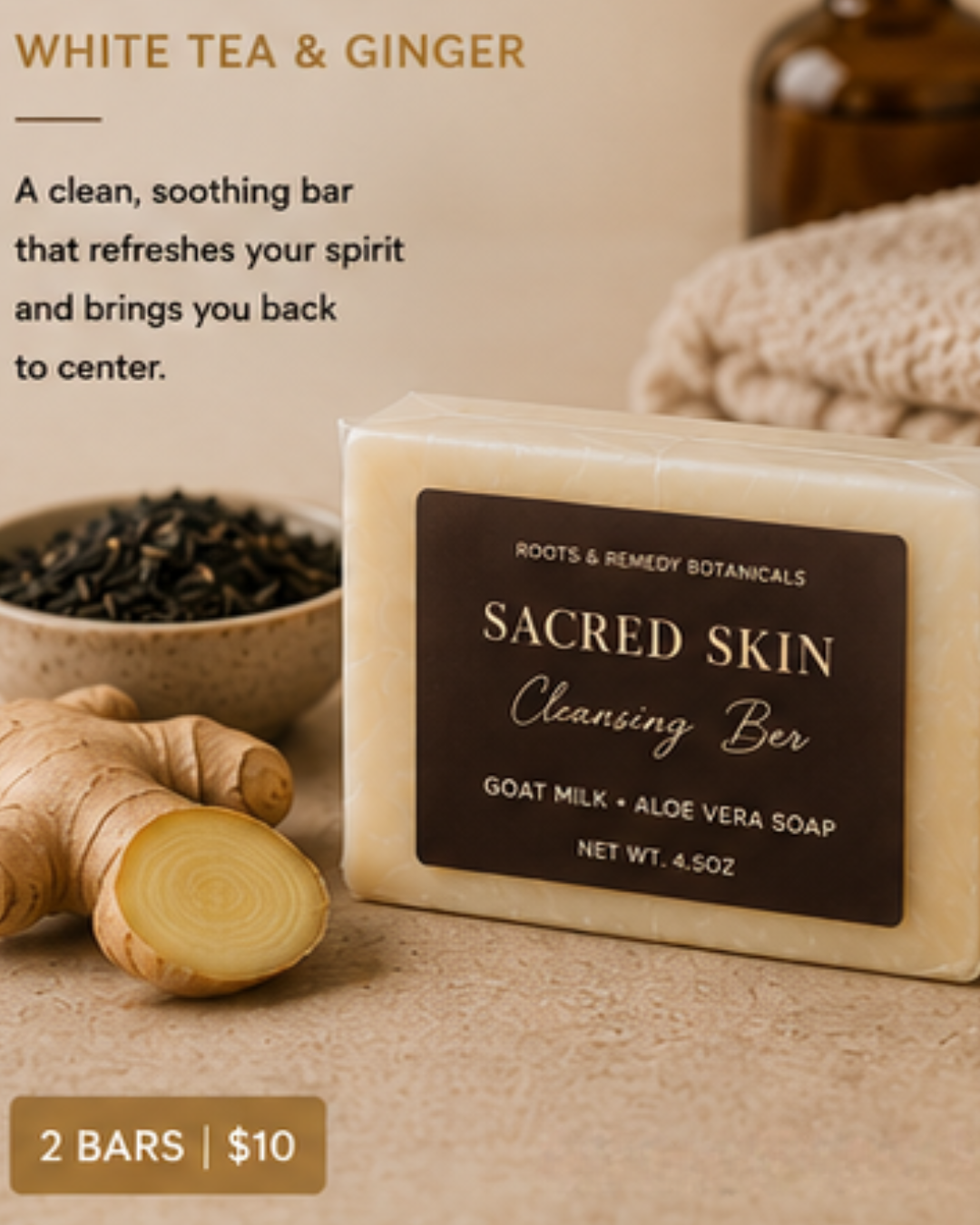 SACRED SKIN CLEANSING BAR( includes 2 full-size bars)
