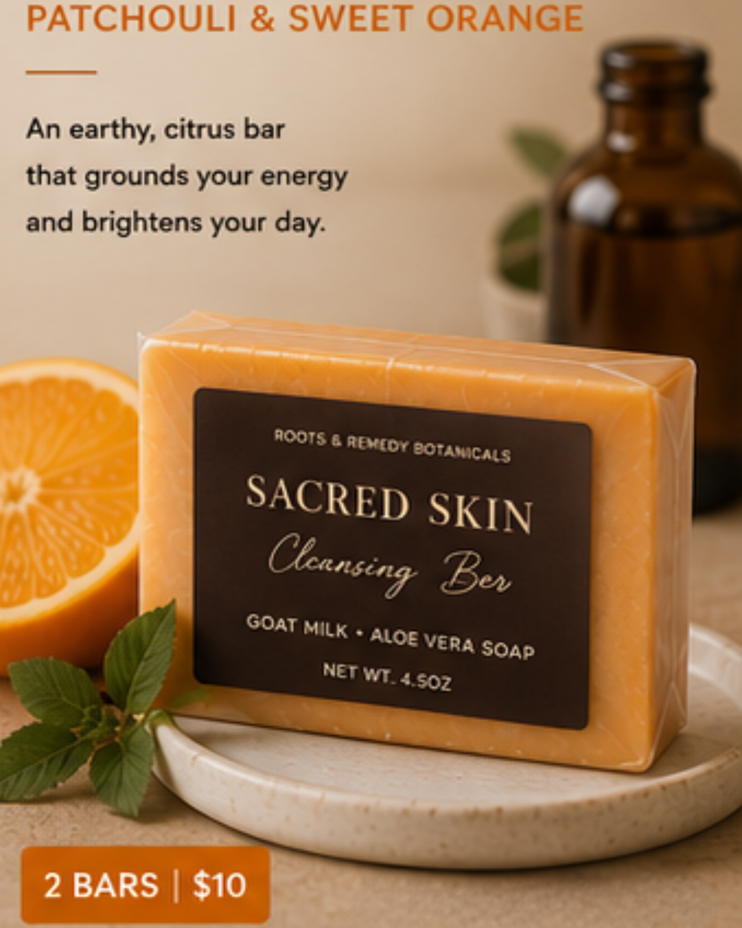 SACRED SKIN CLEANSING BAR( includes 2 full-size bars)