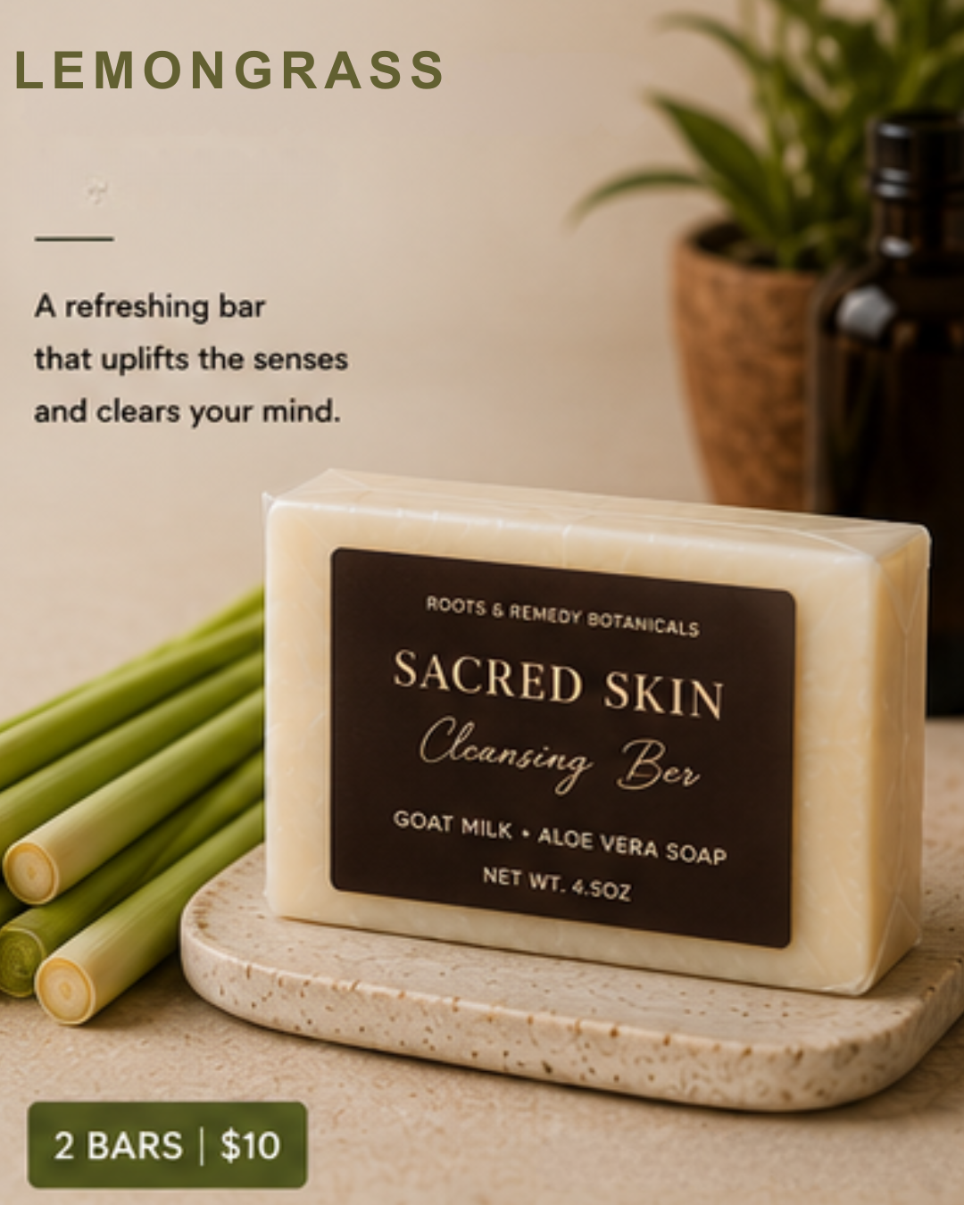 SACRED SKIN CLEANSING BAR( includes 2 full-size bars)