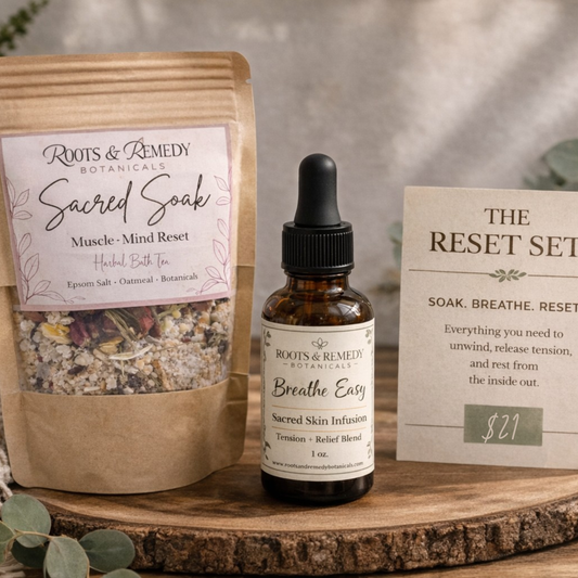 The Reset Set | Herbal Bath Soak + Breathe Easy Oil for Relaxation & Muscle Relief